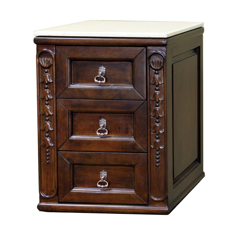 Bellaterra Home 202016A-BRIDGE-CR Bridge 17.5" storage cabinet, Walnut, front view on a white background