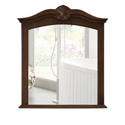 Bellaterra Home 202016A-MIRROR Bridge 33.5" mirror, Walnut, front view with reflection