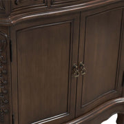 Bellaterra Home 202016A-S-WH Bridge 34.6" vanity, Walnut, Carrara white marble top, door closeup