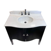 Bellaterra Home 203037-B-WH 36" vanity, Black, white marble top, front elevated