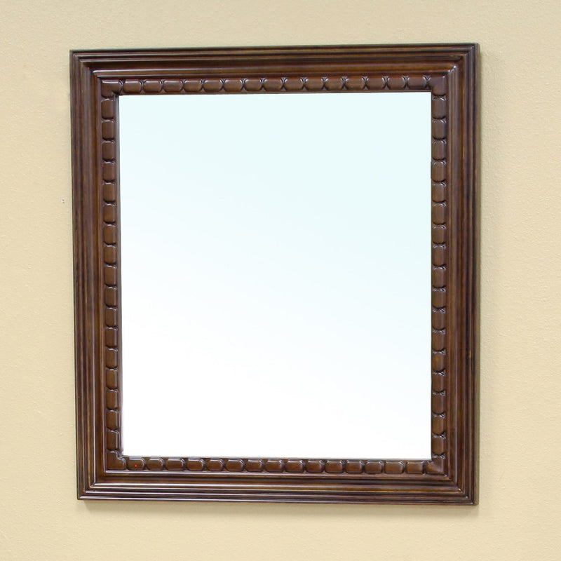 Bellaterra Home 203045-MIRROR Natural 35.5" mirror, Walnut, front view on a white background