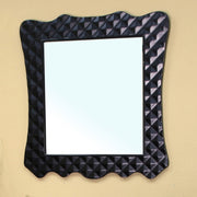 Bellaterra Home 203057B-MIRROR 31.5" mirror, Black, front beige backdrop