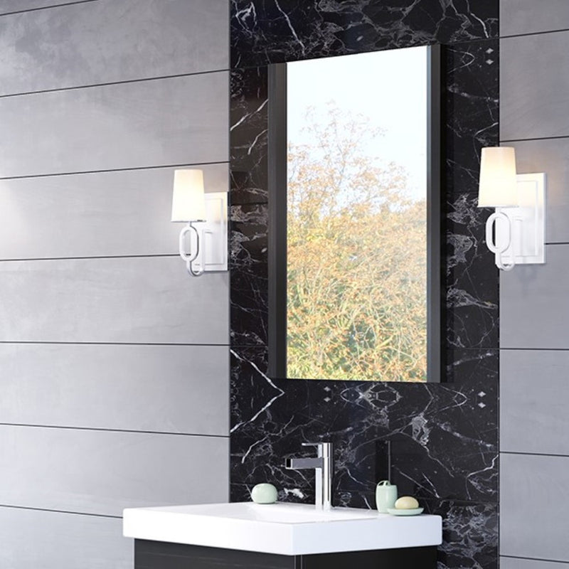 Bellaterra Home 203102-MIRROR 19.7" mirror, Black, installed in a bathroom