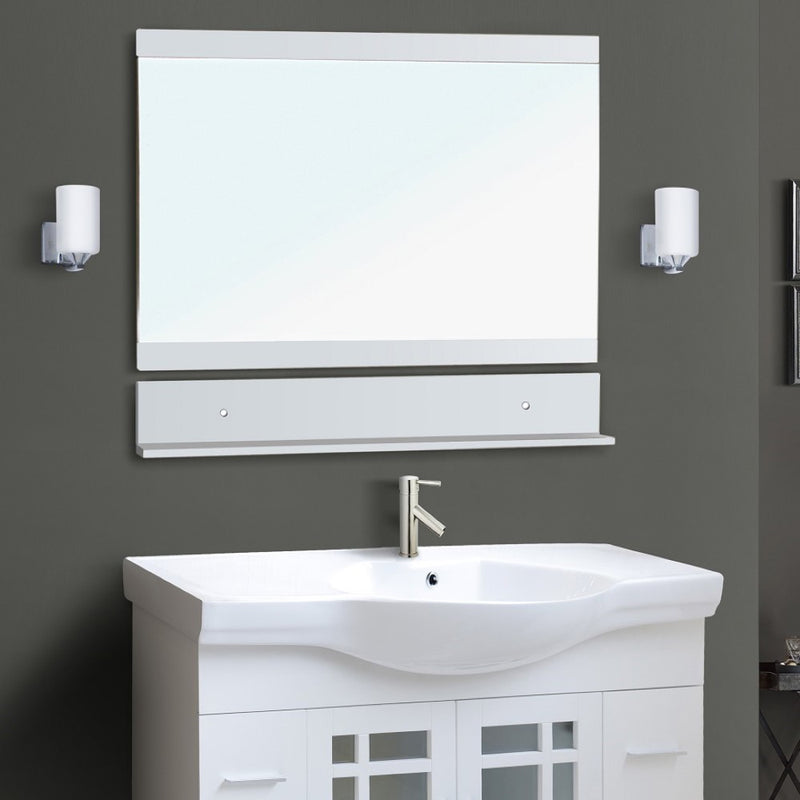 Bellaterra Home 203139-M-WH 39.4" mirror, White, installed in a bathroom