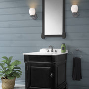 Bellaterra Home 205030-ES 30" vanity, Espresso, white marble top, installed in a bathroom