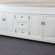 Bellaterra Home 205072-D-CR 72" vanity, Cream White with rubbed edges, cream marble top, front