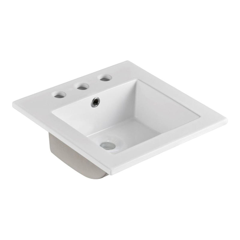Bellaterra Home 301616 16" ceramic vanity top, front view on a white background