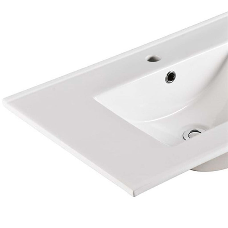 Bellaterra Home 303018A 30" ceramic vanity top, countertop and sink close-up