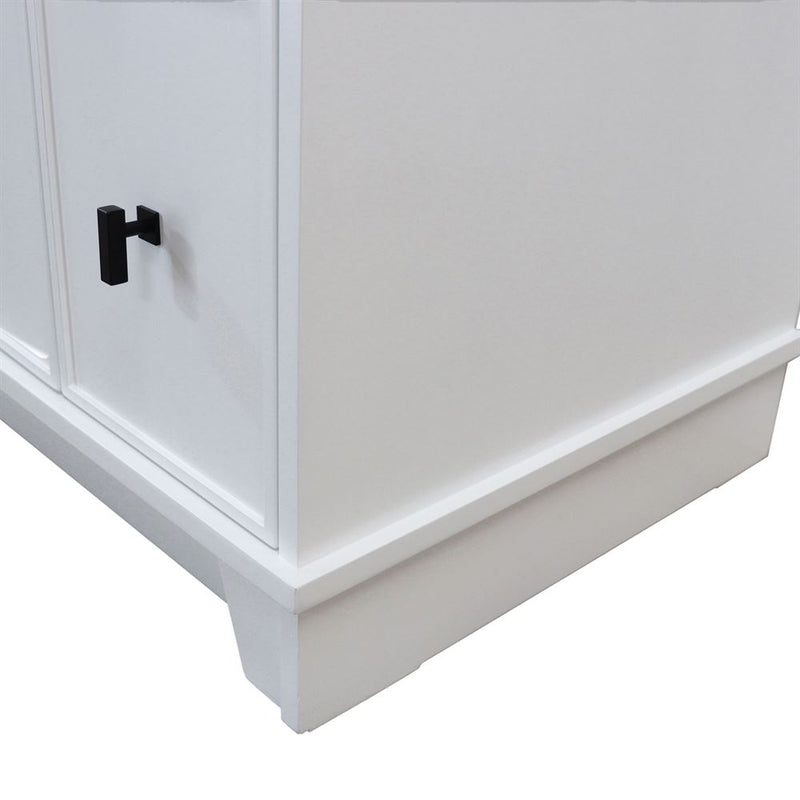 Bellaterra Home 3922-BL-WH-AQ Lagos 39" vanity, White, white engineered stone top, countertop edge close-up