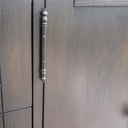 Bellaterra Home 400100-36L-BA Plantation 36" vanity cabinet, Brown Ash, door and hardware close-up