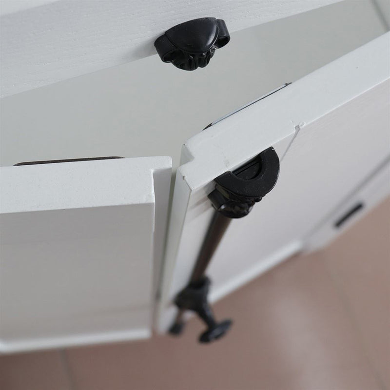 Bellaterra Home 400100-36R-GA Plantation 36" vanity cabinet, Glacier Ash, door and hardware close-up