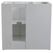 Bellaterra Home 400100-37R-GA-GYR Plantation 37" vanity, Glacier Ash, gray granite top, back view