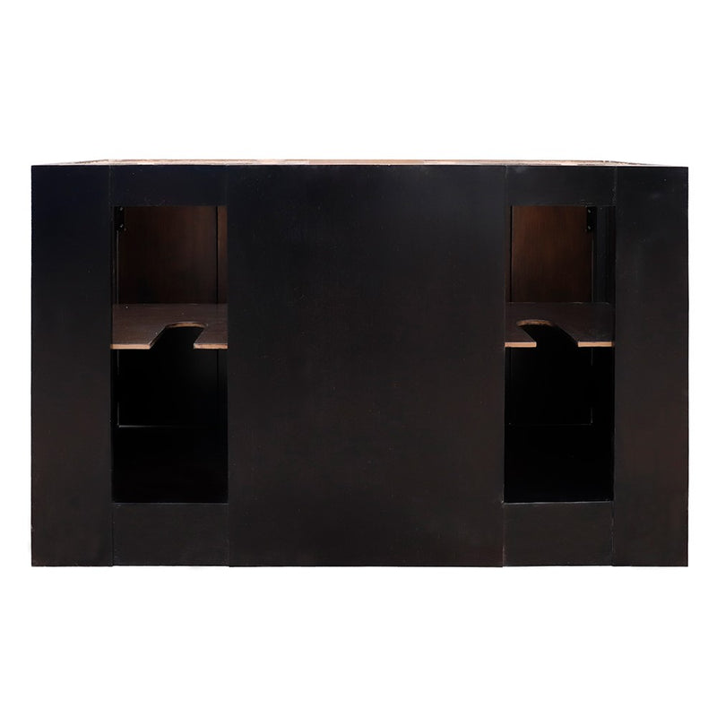 Bellaterra Home 400100-55-BA-BG Plantation 55" vanity, Brown Ash, Black Galaxy granite top, back view