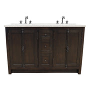 Bellaterra Home 400100-55-BA-GY Plantation 55" vanity, Brown Ash, gray granite top, front