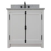 Bellaterra Home 400100-GA-GYO Plantation 31" vanity, Glacier Ash, gray granite top, front