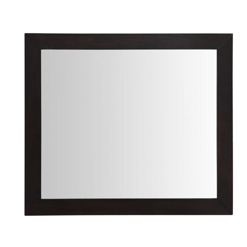 Bellaterra Home 400100-M-BA Plantation 24" rectangular mirror, Brown, front view on a white background