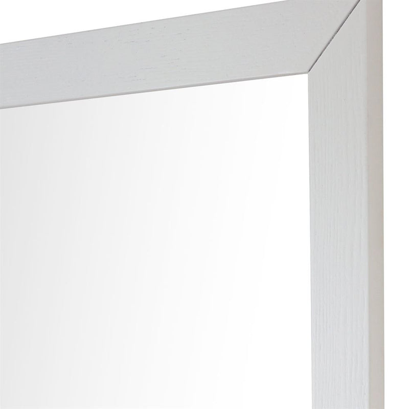 Bellaterra Home 400100-M-GA Plantation 24" rectangular mirror, White, countertop edge close-up