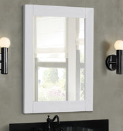 Bellaterra Home 400100-M-GA Plantation 24" rectangular mirror, White, installed in a bathroom