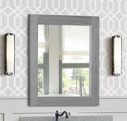 Bellaterra Home 400100-M-GYA Plantation 24" rectangular mirror, Gray, installed in a bathroom