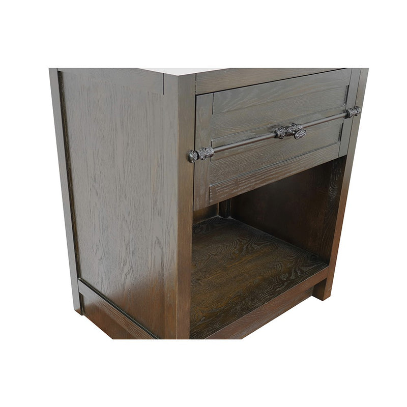 Bellaterra Home 400101-BA Plantation 30" vanity cabinet, Brown Ash, angled view on a white background