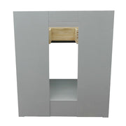 Bellaterra Home 400101-GYA-BGO Plantation 31" vanity, Gray Ash, Black Galaxy granite top, back view
