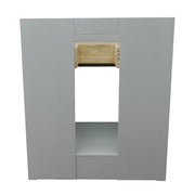 Bellaterra Home 400101-GYA-GYR Plantation 31" vanity, Gray Ash, gray granite top, back view