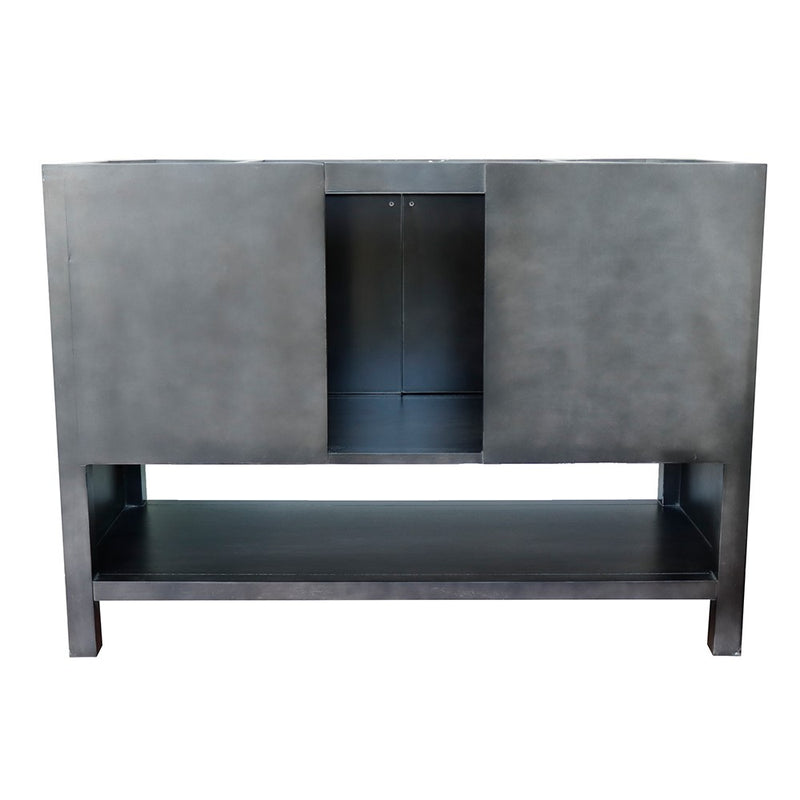 Bellaterra Home 400300-SB-GYR Monterey 49" vanity, Silvery Brown, gray granite top, rear view