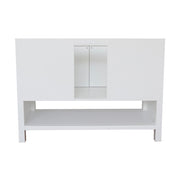 Bellaterra Home 400300-WH-BGR Monterey 49" vanity, White, Black Galaxy granite top, rear view