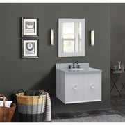Bellaterra Home 400400-CAB-WH-GYO Stora 31" vanity, White, gray granite top, installed in a bathroom