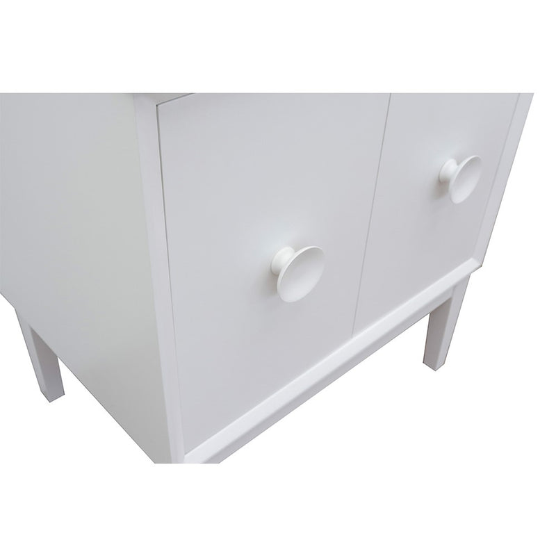Bellaterra Home 400400-WH Stora 30" vanity cabinet, White, door and hardware close-up