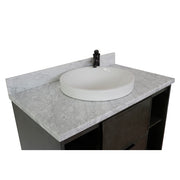 Bellaterra Home 400502-CAB-LY-WMRD Paris Exposed 37" vanity, Linen Gray, White Carrara marble top, countertop and sink