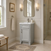 Bellaterra Home 400700-20-LG-CE Terni 20" vanity, Light Gray, ceramic top, wide room view in a bathroom