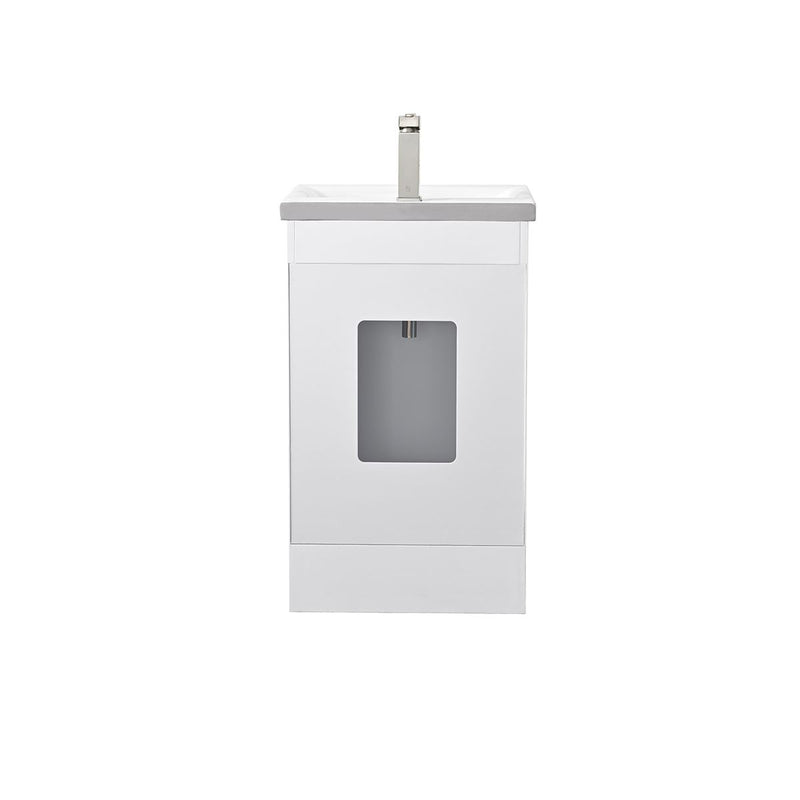 Bellaterra Home 400700-20-WH-CE Terni 20" vanity, White, ceramic top, back