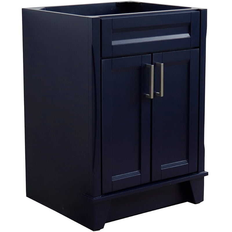 Bellaterra Home 400700-24-BU Terni 24" vanity cabinet, Blue, angled view with doors closed