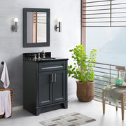 Bellaterra Home 400700-25-DG-BGO Terni 25" vanity, Dark Gray, Black Galaxy granite top, installed in a bathroom