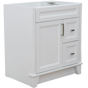 Bellaterra Home 400700-30-WH Terni 30" vanity cabinet, White, angled view with doors closed