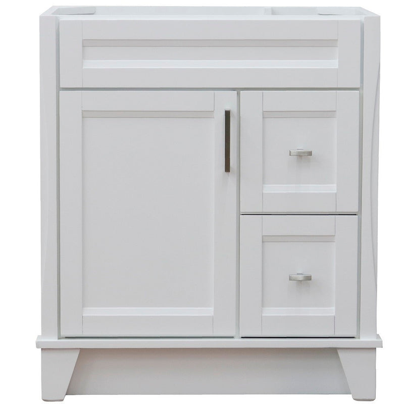 Bellaterra Home 400700-30-WH Terni 30" vanity cabinet, White, front view on a white background