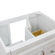 Bellaterra Home 400700-30-WH Terni 30" vanity cabinet, White, cabinet interior close-up