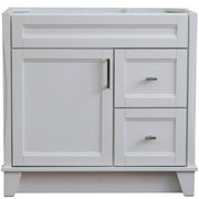 Bellaterra Home 400700-36L-WH Terni 36" vanity cabinet, White, front view on a white background