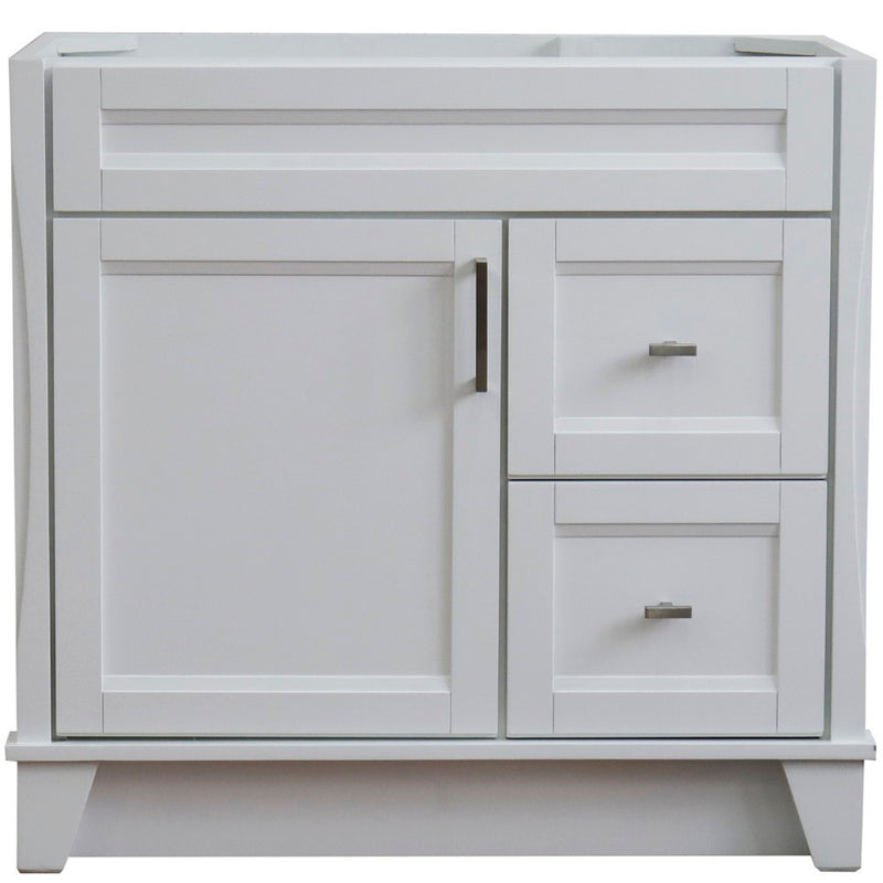 Bellaterra Home 400700-36L-WH Terni 36" vanity cabinet, White, front view on a white background