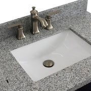Bellaterra Home 400700-37L-BU-GYRC Terni 37" vanity, Blue, gray granite top, countertop and sink close-up