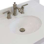 Bellaterra Home 400700-37L-WH-WEOC Terni 37" vanity, White, white engineered stone top, countertop and sink close-up
