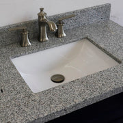 Bellaterra Home 400700-37R-BU-GYRC Terni 37" vanity, Blue, gray granite top, countertop and sink close-up