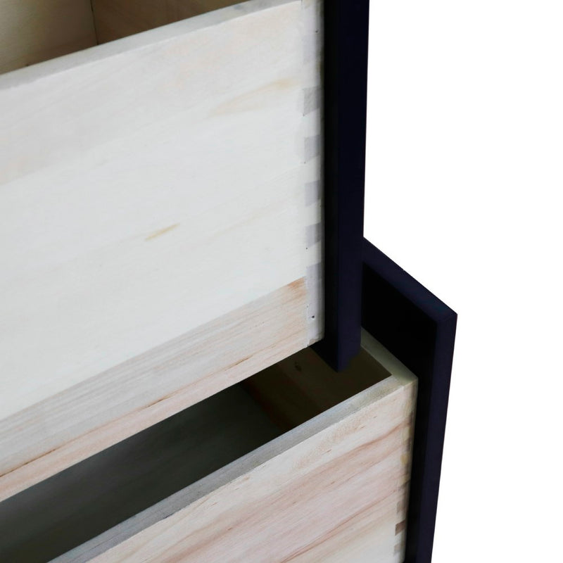Bellaterra Home 400700-37R-BU-WERDR Terni 37" vanity, Blue, white engineered stone top, open drawer close-up