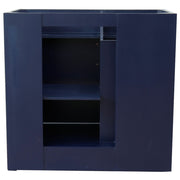 Bellaterra Home 400700-37R-BU-WERDR Terni 37" vanity, Blue, white engineered stone top, cabinet interior close-up
