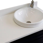 Bellaterra Home 400700-37R-BU-WERDR Terni 37" vanity, Blue, white engineered stone top, countertop and sink close-up