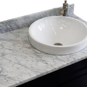 Bellaterra Home 400700-37R-BU-WMRDR Terni 37" vanity, Blue, White Carrara marble top, countertop and sink close-up