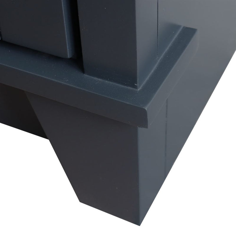Bellaterra Home 400700-37R-DG-WMRDC Terni 37" vanity, Dark Gray, White Carrara marble top, countertop edge close-up