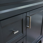 Bellaterra Home 400700-37R-DG-WMRDC Terni 37" vanity, Dark Gray, White Carrara marble top, door and hardware close-up