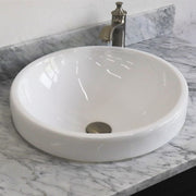Bellaterra Home 400700-37R-DG-WMRDC Terni 37" vanity, Dark Gray, White Carrara marble top, countertop and sink close-up